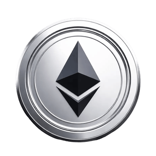 Grafis koin kripto Ethereum ETH yang melayang
